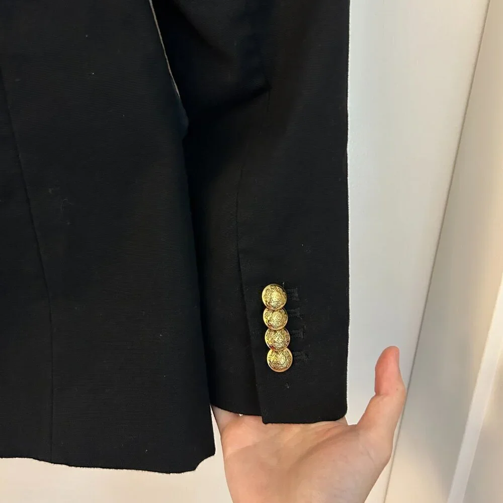 Banana Republic Women's Double Breasted Cadet Blazer in Black Size 4